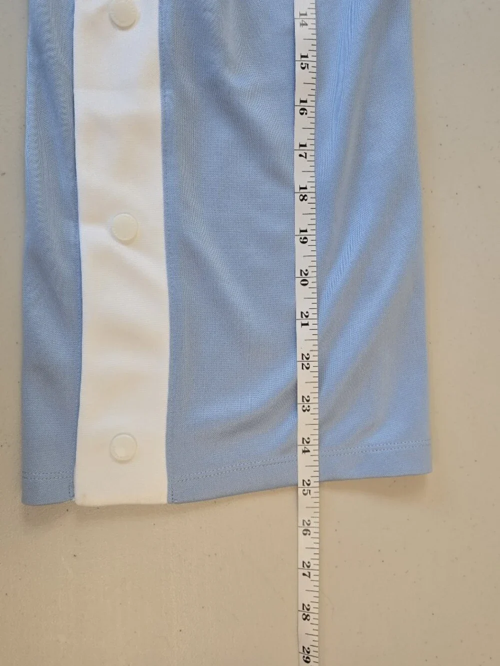 Converse Girl's Light Blue Snap Leg Track Pants White Side Stripe Size Large